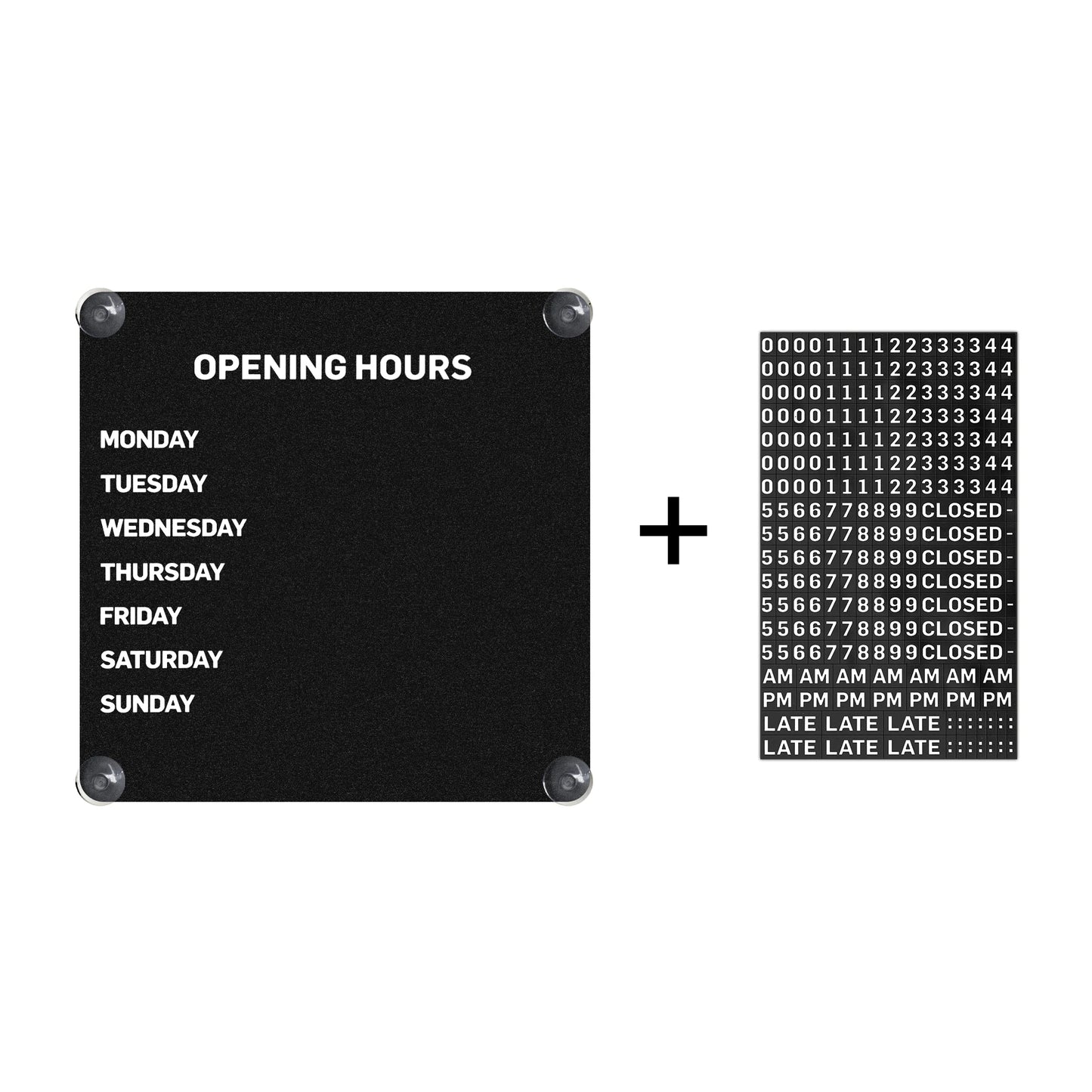 MAGNETIC OPENING HOURS BOARD