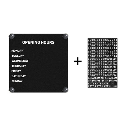 MAGNETIC OPENING HOURS BOARD
