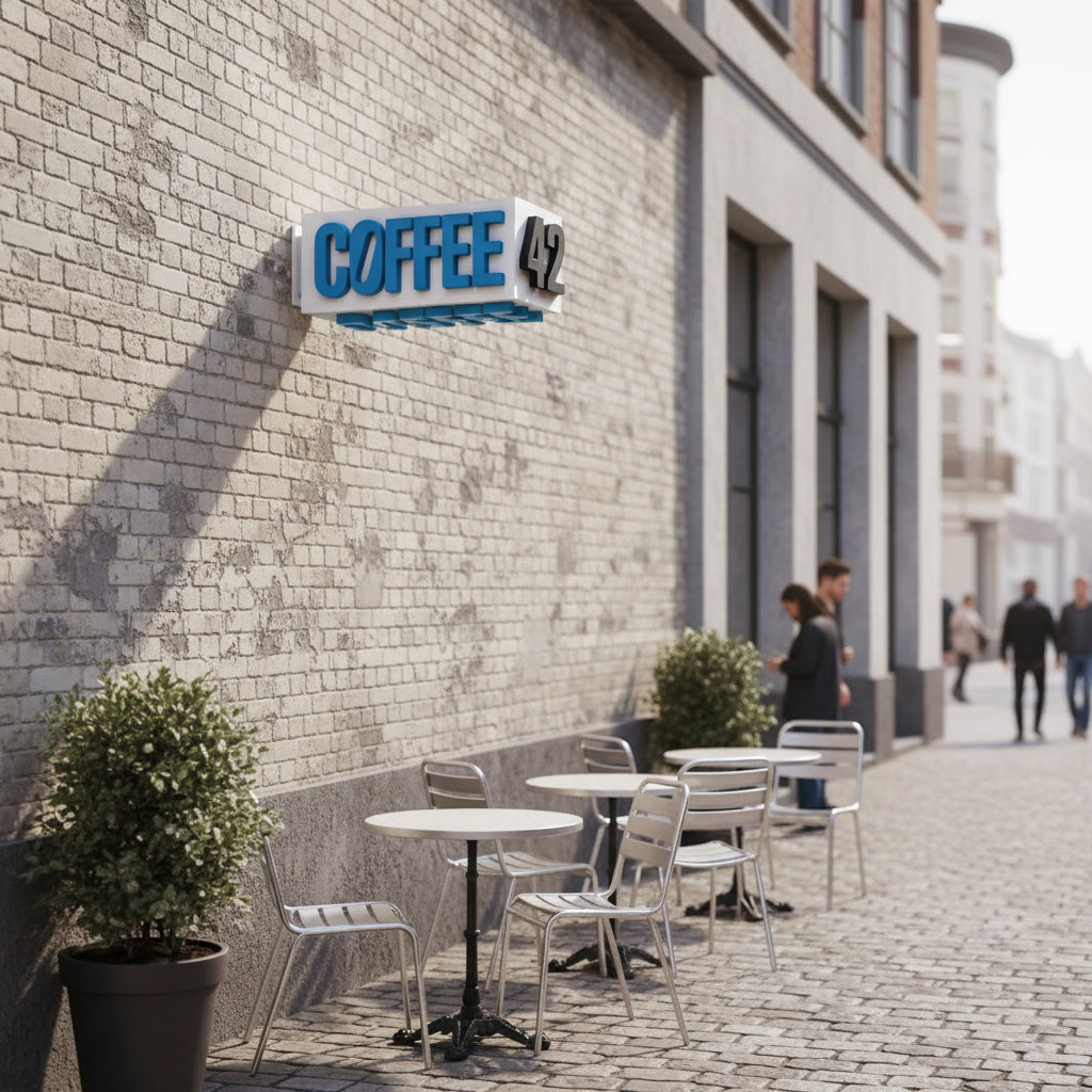 3D Coffee Box Sign
