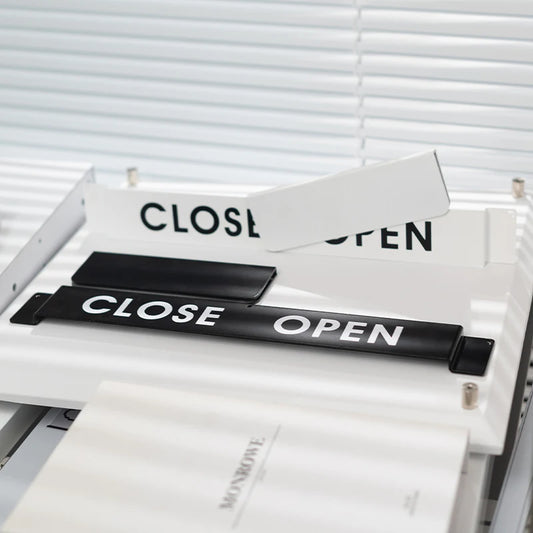 SLIDING OPEN AND CLOSED SIGN
