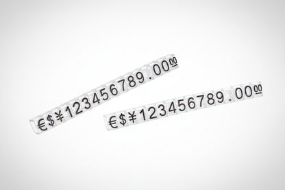 Two white number strips with black text on a white background