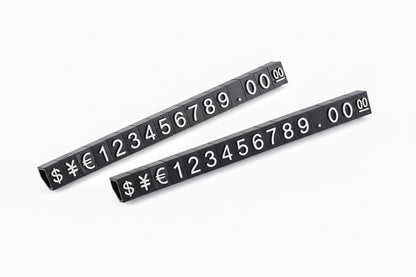 black number and symbol strips 