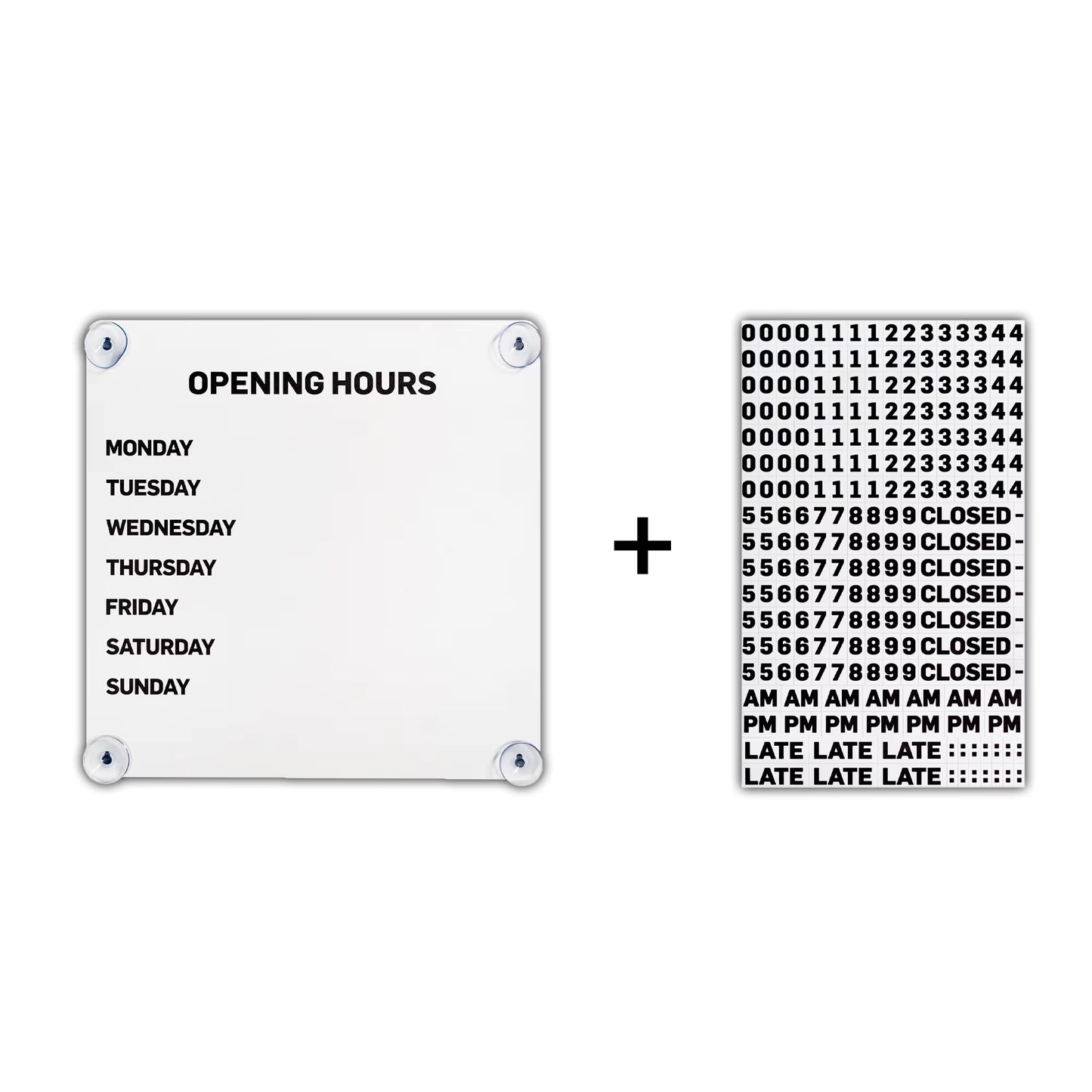 MAGNETIC OPENING HOURS BOARD