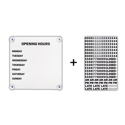 MAGNETIC OPENING HOURS BOARD