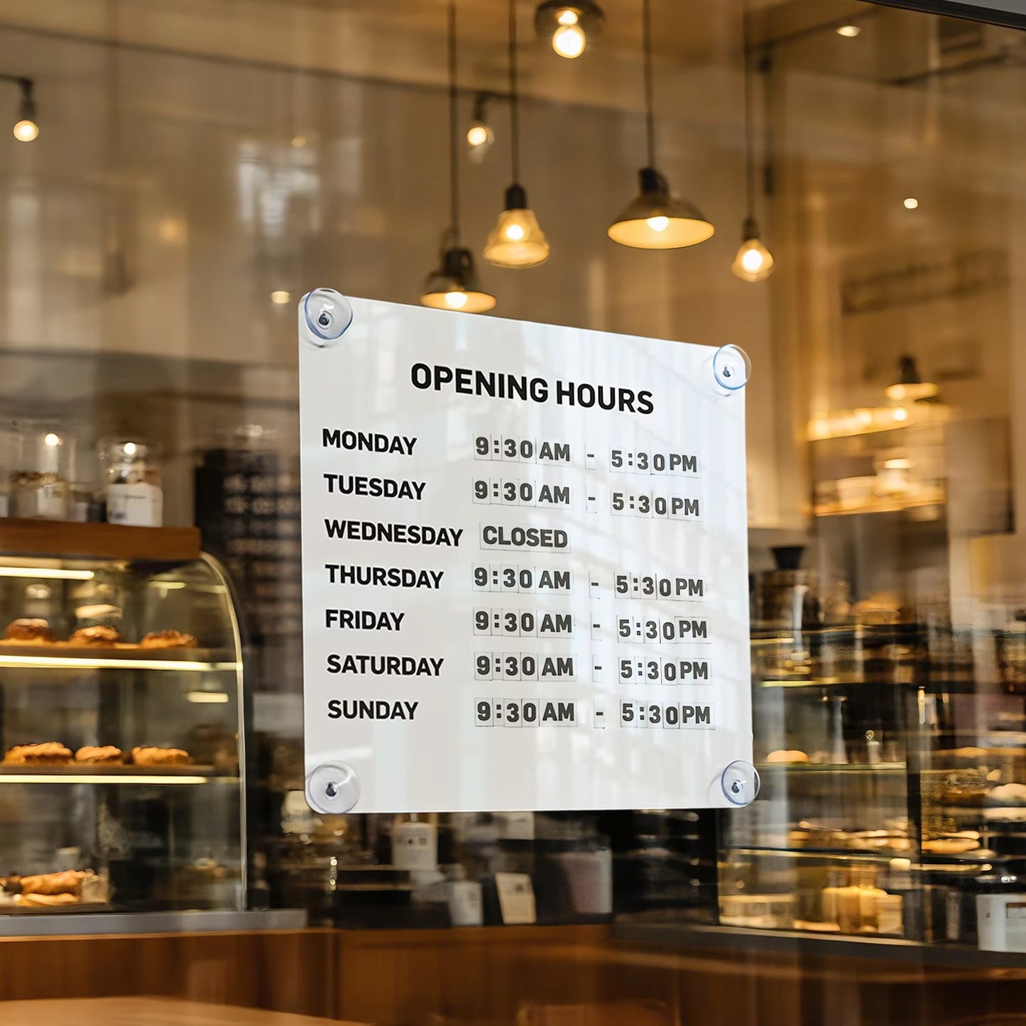 MAGNETIC OPENING HOURS BOARD